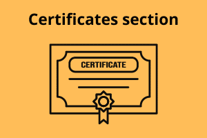 Certificates section